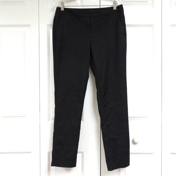 Vince Camuto Stretch Cotton Ankle Pants Size 4 Black Solid - Picture 2 of 5